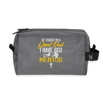 God is my mentor Christian Father's Day - Recycled Toiletry Zip Bag - anthracite - Front