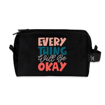 Everything Will Be Okay - Recycled Toiletry Zip Bag - black - Front