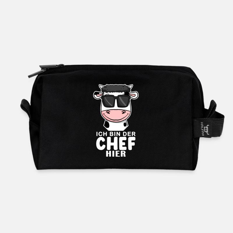 Cool Kuh Chef Spruch - Recycelte Kulturtasche - Schwarz