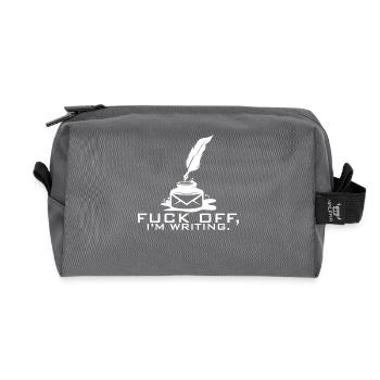 Writing Novelty for Writers - Recycled Toiletry Zip Bag - anthracite - Front