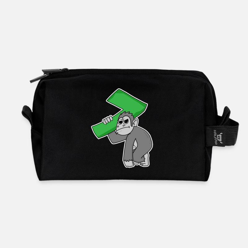 7 Jahre alt - 7. Geburtstag - Recycelte Kulturtasche - Schwarz