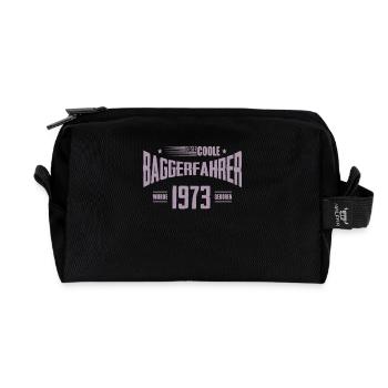 Jahrgang 1973 Geburtstag Bagger Baggerfahrer - Recycelte Kulturtasche - Schwarz - Vorne
