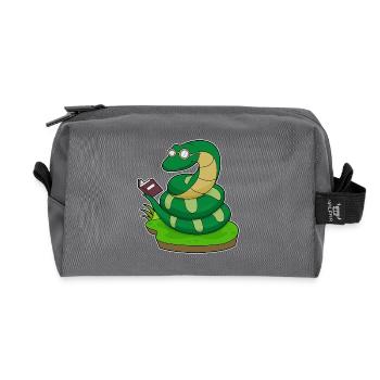 Lunettes de livres Snake Nerd - Trousse de toilette en tissu recyclé - anthracite - Devant