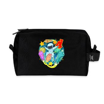 4 Years Birthday Boy Gift - Recycled Toiletry Zip Bag - black - Front