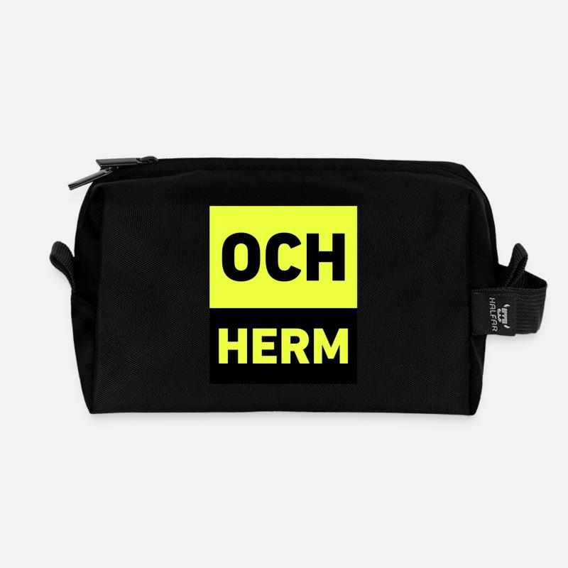 Och herm - Recycelte Kulturtasche - Schwarz