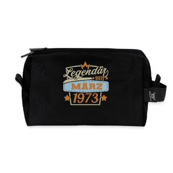 Legendär seit März 1973 Retro Geburtstag - Recycelte Kulturtasche - Schwarz - Vorne