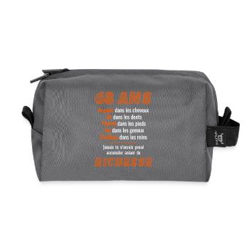 68 Ans Anniversaire Drôle Idée Cadeau - Trousse de toilette en tissu recyclé - anthracite - Devant