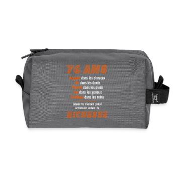 76 Years Birthday Funny Gift Idea - Recycled Toiletry Zip Bag - anthracite - Front
