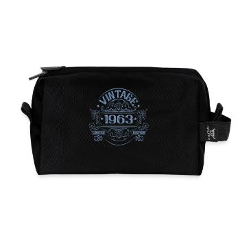 Vintage 1963 Geburtstag Sprüche Ornamente - Recycelte Kulturtasche - Schwarz - Vorne