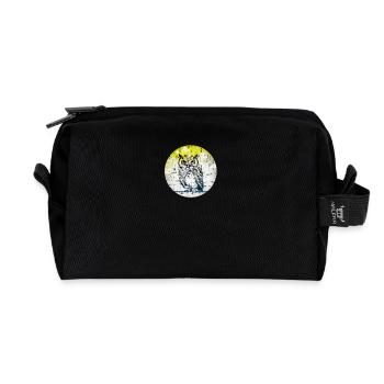 Eule Gemälde Malen Dirty Modern - Recycelte Kulturtasche - Schwarz - Vorne