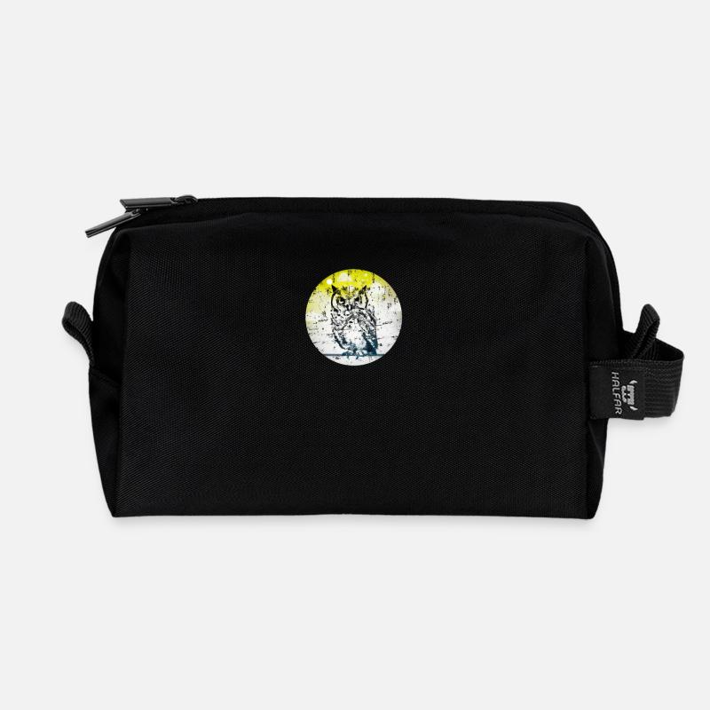 Eule Gemälde Malen Dirty Modern - Recycelte Kulturtasche - Schwarz