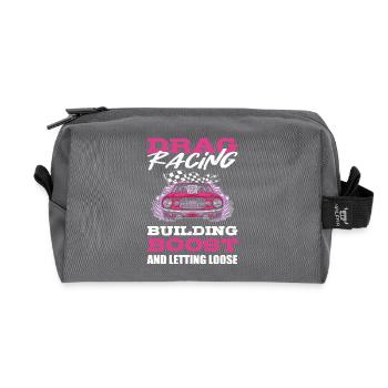 Drag Racing Drag Racer Drag Race Motor Sport - Recycled Toiletry Zip Bag - anthracite - Front