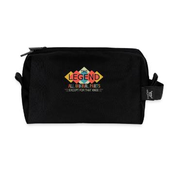Legende - alles originale Teile außer das Knie - Recycelte Kulturtasche - Schwarz - Vorne