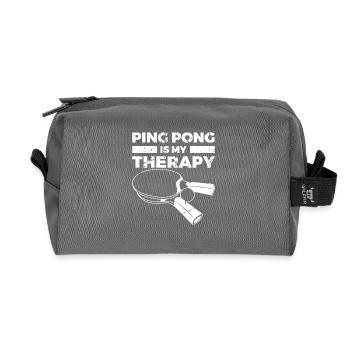 Citation d’un joueur de tennis de table - Trousse de toilette en tissu recyclé - anthracite - Devant