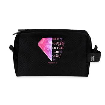 Religious motif Bible verse - Recycled Toiletry Zip Bag - black - Front