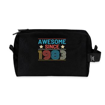 1983 Anniversaire Rétro - Trousse de toilette en tissu recyclé - noir - Devant