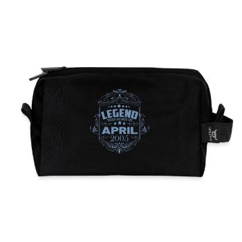 Une légende est née en avril 2005 - Trousse de toilette en tissu recyclé - noir - Devant