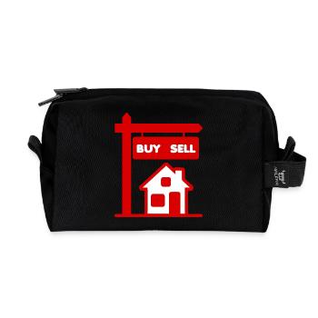Courtier en logo rouge acheter et vendre - Trousse de toilette en tissu recyclé - noir - Devant