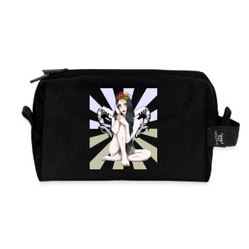 Mystical Fantasy Girl Horns Occult Spiritual - Recycled Toiletry Zip Bag - black - Front