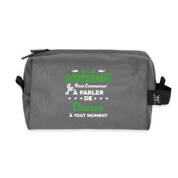 Parler de chasse à tout moment Humour chasseur - Trousse de toilette en tissu recyclé - anthracite - Devant