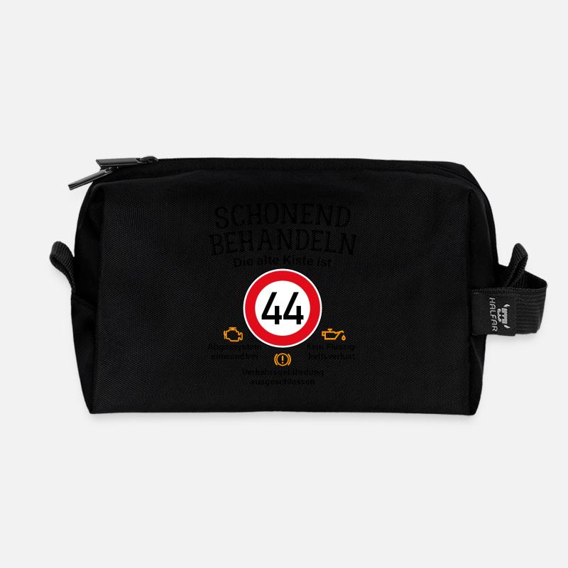 44. Geburtstag Schonend Behandeln Alte Kiste 44 - Recycelte Kulturtasche - Schwarz