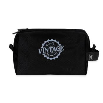Vintage 1983 Birthday Sayings - Recycled Toiletry Zip Bag - black - Front