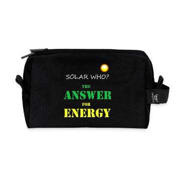 Solaire QUI ? Énergie solaire photovoltaïque renouvelable - Trousse de toilette en tissu recyclé - noir - Devant