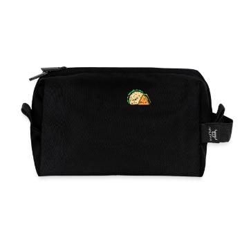 Döner Taco Beste Freunde Pocket design - Recycelte Kulturtasche - Schwarz - Vorne