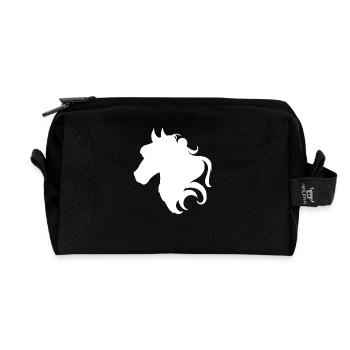 Horse Horse Head Elegant Anime Style - Recycled Toiletry Zip Bag - black - Front