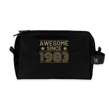 1983 Anniversaire Rétro - Trousse de toilette en tissu recyclé - noir - Devant