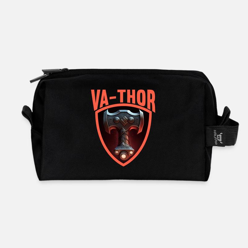 Papa Vathor Va Thor Vatertag Vatertagsgeschenk - Recycelte Kulturtasche - Schwarz