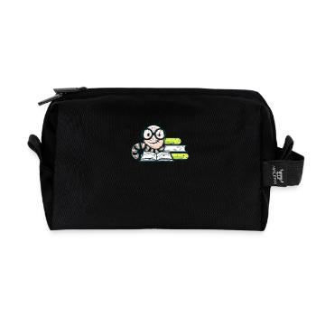 Bücherwurm mit Nerd-Brille lesen Leseratte - Recycelte Kulturtasche - Schwarz - Vorne