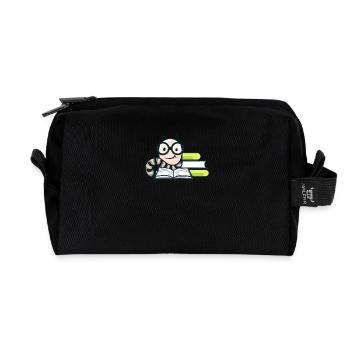 Rat de bibliothèque avec lunettes de nerd lire rat de bibliothèque - Trousse de toilette en tissu recyclé - noir - Devant