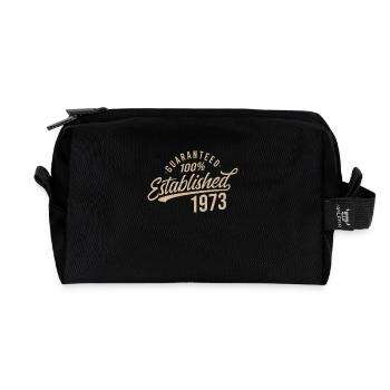 Guaranteed Released Vintage 1973 Birthday - Recycled Toiletry Zip Bag - black - Front