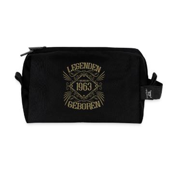 1963 Geburtstag Sprüche Legende - Recycelte Kulturtasche - Schwarz - Vorne