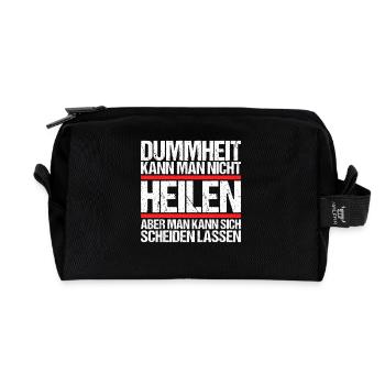 Dummheit kann man nicht heilen Scheidungs - Recycelte Kulturtasche - Schwarz - Vorne