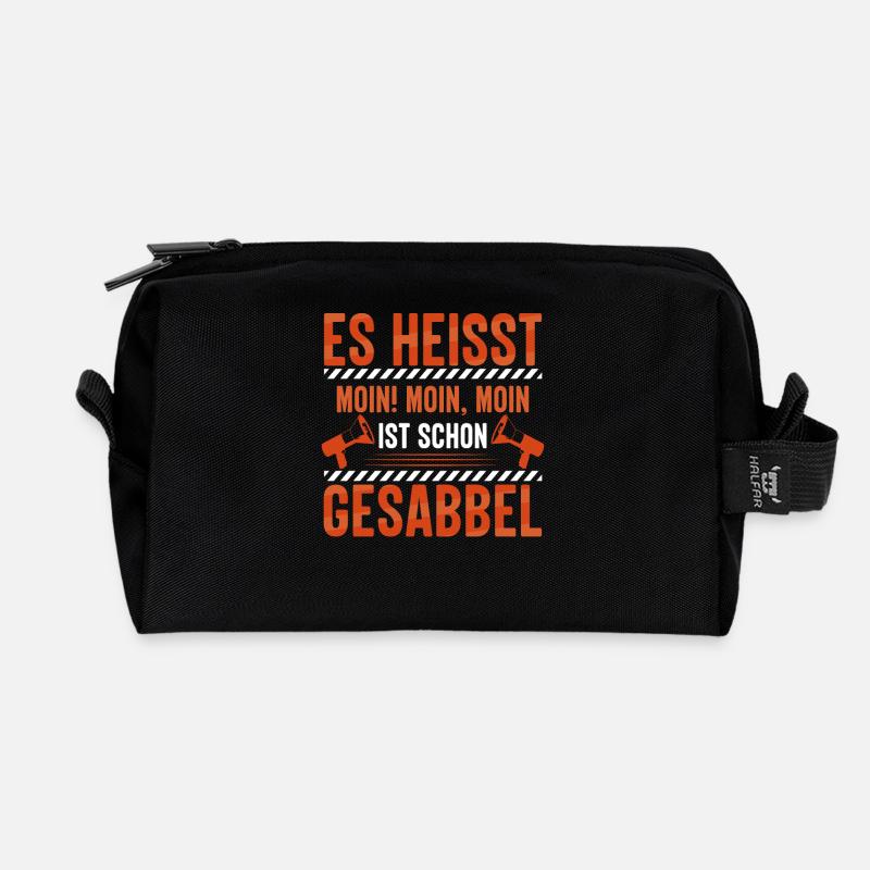 Es heißt MOIN - MOIN, MOIN ist schon Gesabbel ! - Recycelte Kulturtasche - Schwarz