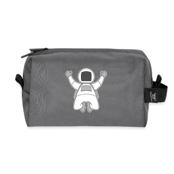 Motif astronaute - Trousse de toilette en tissu recyclé - anthracite - Devant