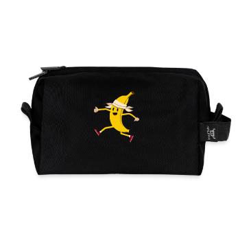 Süße Kawaii Banane - Joggen, Sprinten, Marathon - Recycelte Kulturtasche - Schwarz - Vorne
