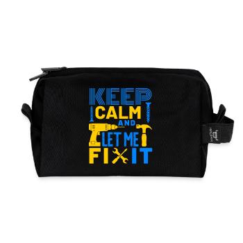 Keep Calm and Let Me Fix It DIY - Recycled Toiletry Zip Bag - black - Front