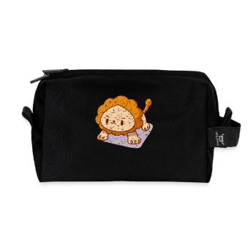 Lion Push-ups Kawaii Strenuous Strong - Recycled Toiletry Zip Bag - black - Front