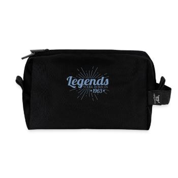 Millésime 1963 Anniversaire Légende Dictons Rétro - Trousse de toilette en tissu recyclé - noir - Devant