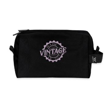 Made in 1973 Vintage Birthday Sayings - Recycled Toiletry Zip Bag - black - Front