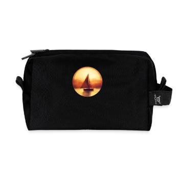 Sailing Sailboat Dinghy Sailing Ship Sailor - Recycled Toiletry Zip Bag - black - Front