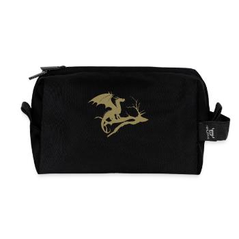 drache design silhouette toter baum - Recycelte Kulturtasche - Schwarz - Vorne