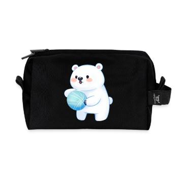 Mignon Polar Bear Polar Bear Volleyball Ball Sports de balle - Trousse de toilette en tissu recyclé - noir - Devant