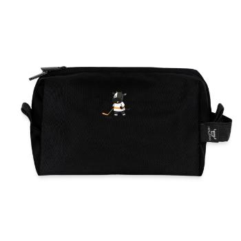 Lustiges Kuh Eishockey Design - Recycelte Kulturtasche - Schwarz - Vorne