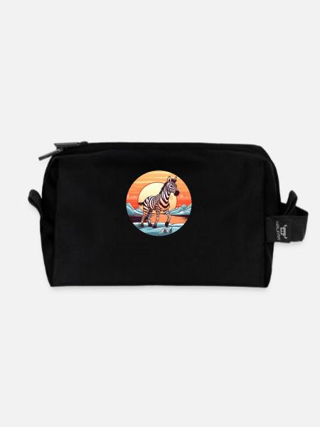 Zebra Sunset - Recycelte Kulturtasche - Schwarz