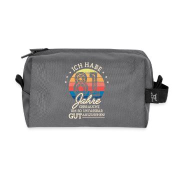 81. Geburtstag Geschenk Habe 81 Jahre Gebraucht - Recycelte Kulturtasche - Anthrazit - Vorne