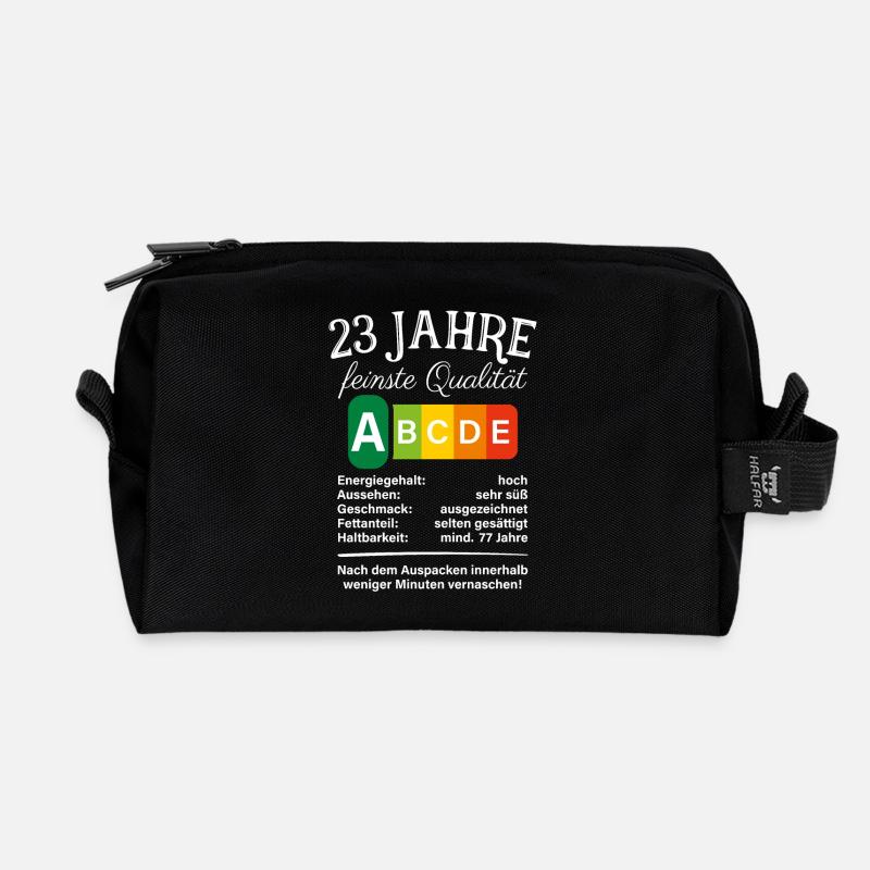 23 Jahre Feinste Qualität Geschenk 23. Geburtstag - Recycelte Kulturtasche - Schwarz